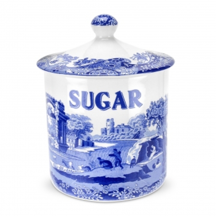 Blue Italian Covered Canister Sugar image 0